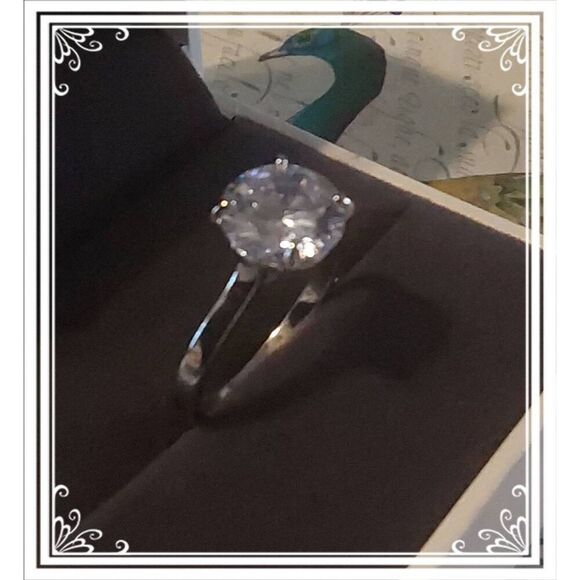 3 Carat Round Cut High Prong Set Pave Gallery Solitaire Engagement Ring Sz 8 - Picture 2 of 5